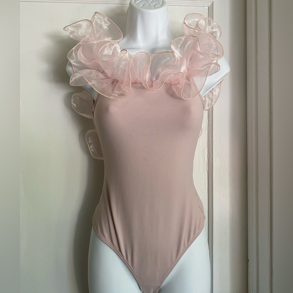 Free People Intimately Haute Wired Ruffle Thong Bodysuit. NWOT. Small